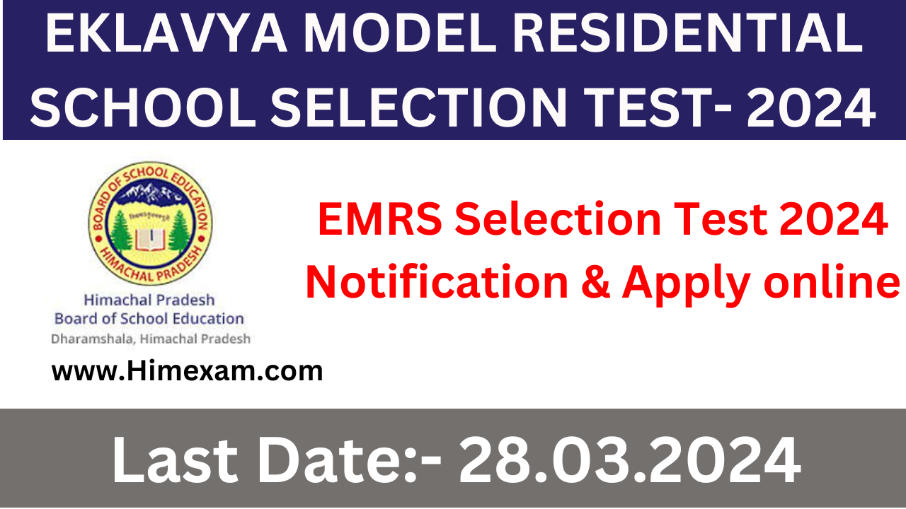 EMRS Selection Test 2024 Notification Apply Online HPBOSE Last   Daily Himachal GK Question Answer Set 36Hindi 58 