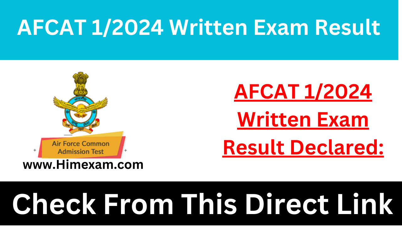 AFCAT 1/2024 Written Exam Result Declared