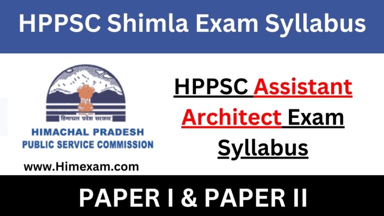 HPPSC Assistant Architect Exam Syllabus