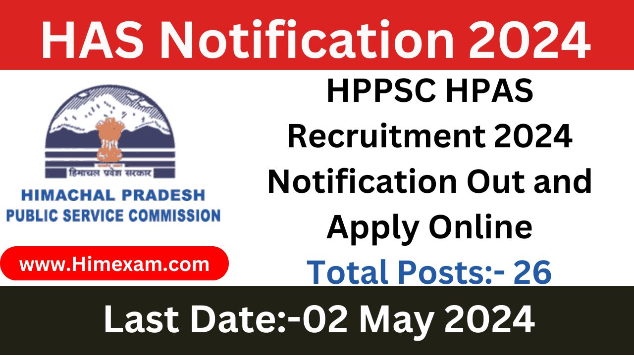 HPPSC HPAS Recruitment 2024 Notification Out and Apply Online