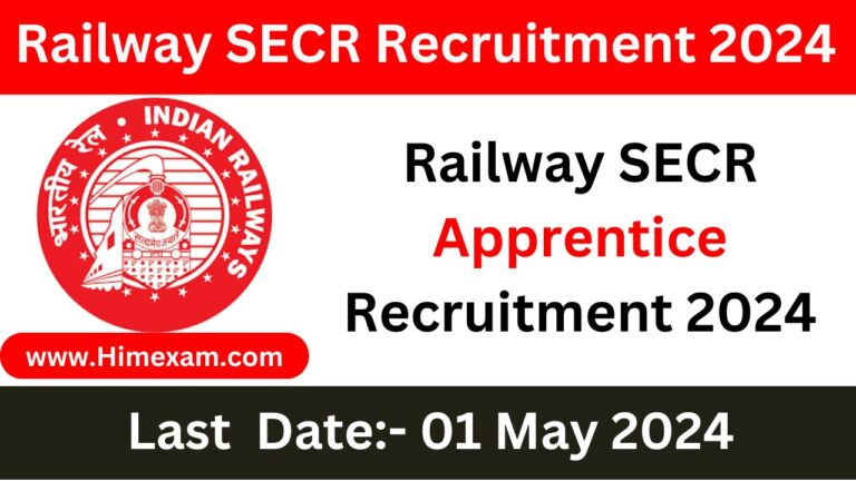 Railway SECR Apprentice Recruitment 2024