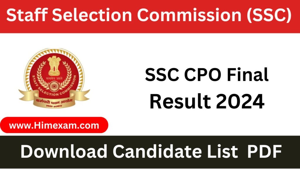 Ssc Cpo Final Result Himexam Com