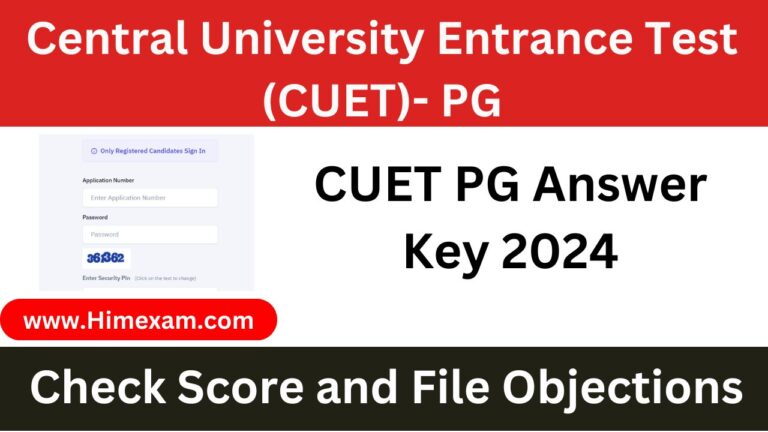 CUET PG Answer Key 2024