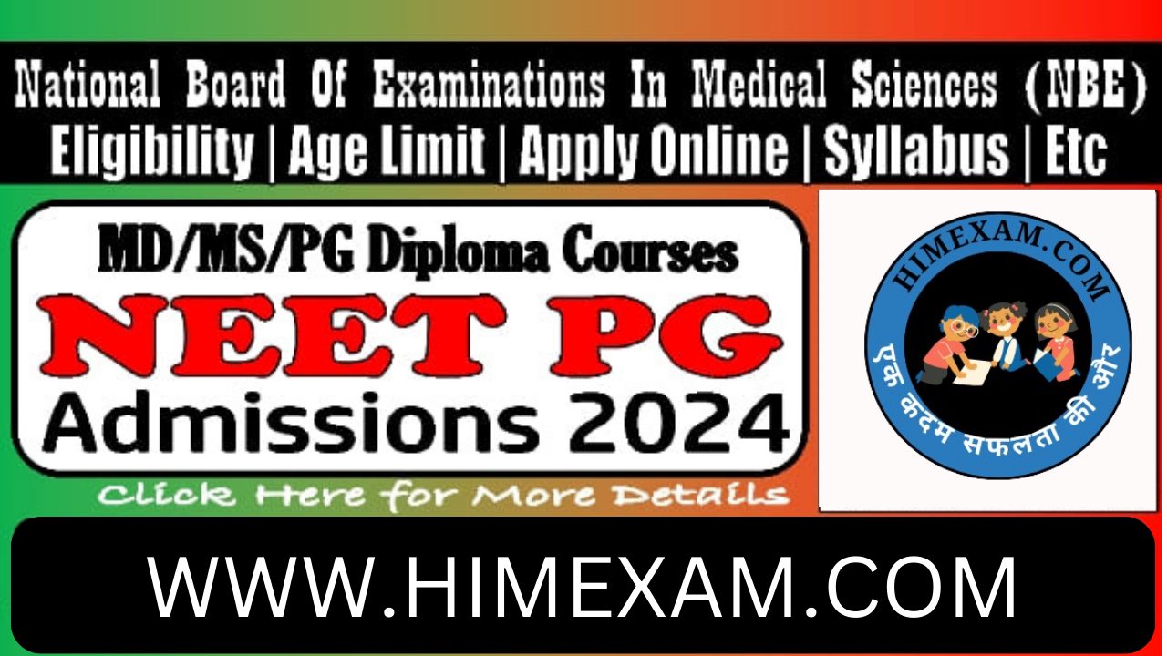 NEET PG Admissions Online Form 2024