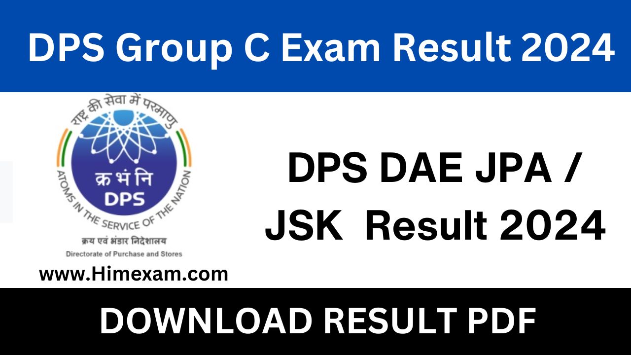 DPS DAE JPA / JSK Exam Result 2024