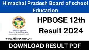 HPBOSE 12th Result 2024