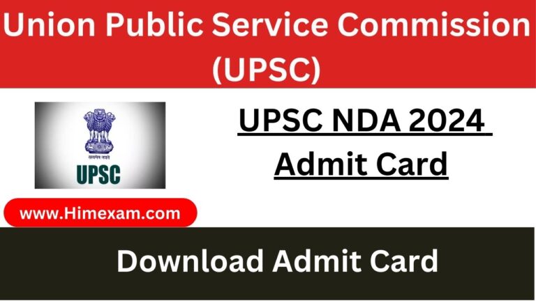 UPSC NDA 2024 Admit Card