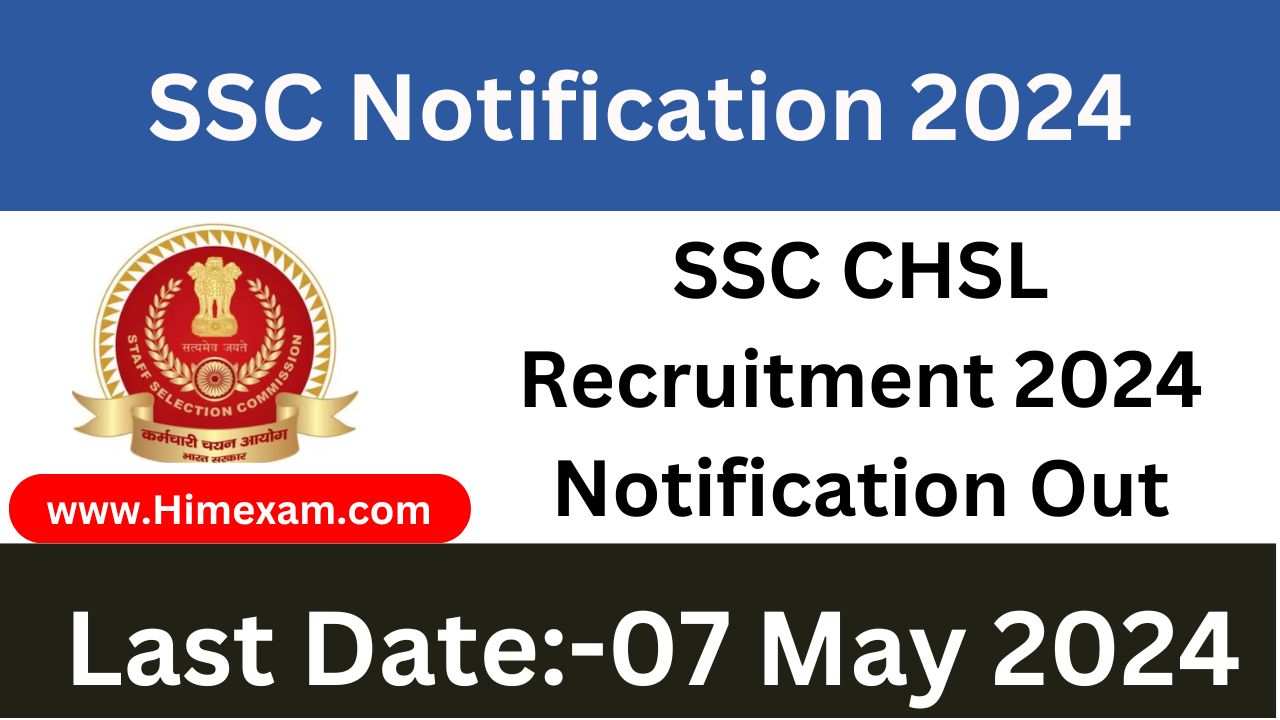 SSC CHSL Recruitment 2024 Notification Out