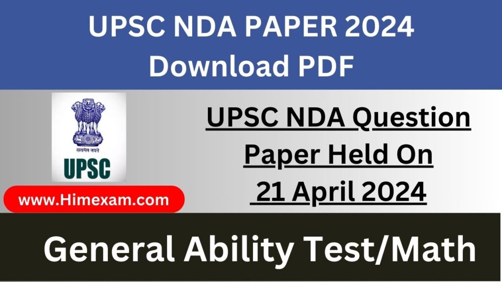 UPSC NDA Question Paper Held On 21 April 2024 - Himexam.com