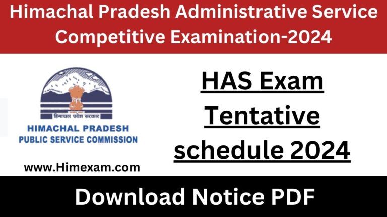 HAS Exam Tentative schedule 2024