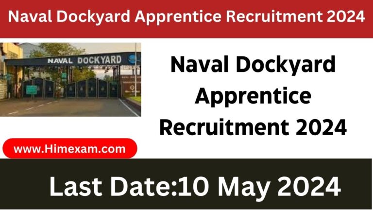 Naval Dockyard Apprentice Recruitment 2024