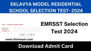 EMRS Selection Test 2024 Admit Card Out