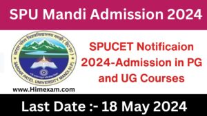 SPUCET Notificaion 2024-Admission in PG and UG Courses