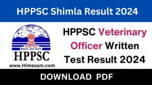HPPSC Veterinary Officer Screening Test Result 2024