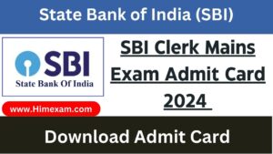 SBI Clerk Mains Exam Admit Card 2024