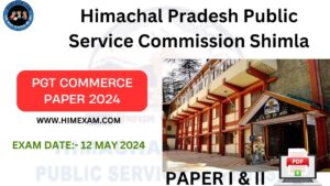 HPPSC PGT(Commerce) Question Paper Held On 12 May 2024