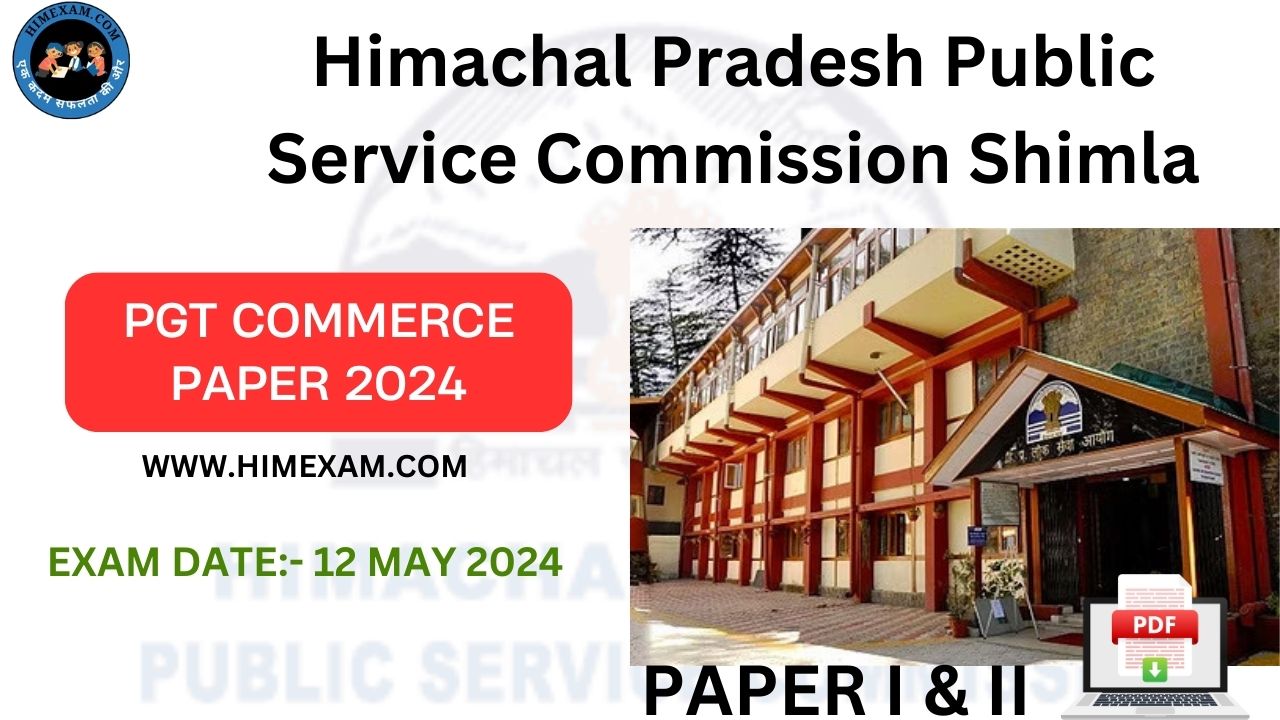 HPPSC PGT(Commerce) Question Paper Held On 12 May 2024