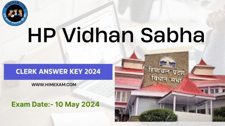 HP Vidhan Sabha Clerk Answer Key 2024