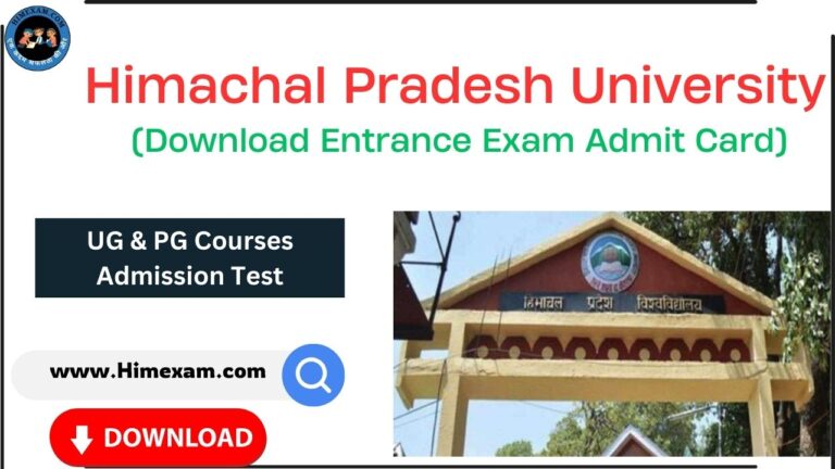 HPU Shimla Entrance Exam Admit Card 2024