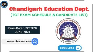 Chandigarh TGT Exam Schedule & Candidate List 2024
