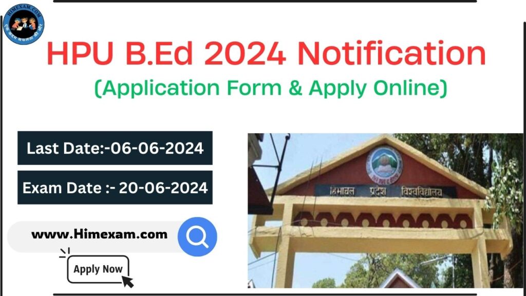 HPU B.Ed Entrance Exam Admit Card 2024 - Himexam.com