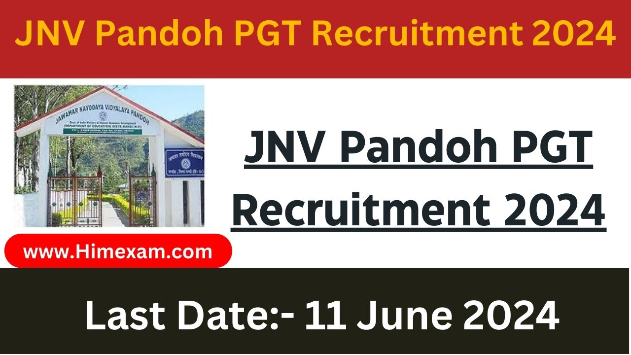 JNV Pandoh PGT Recruitment 2024