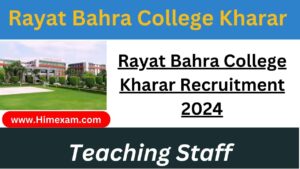 Rayat Bahra College Kharar Teaching Staff Recruitment 2024