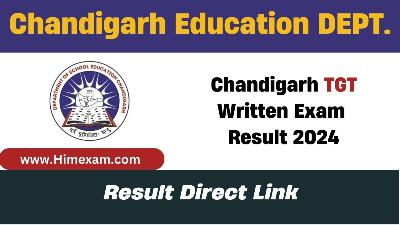 Chandigarh TGT Written Exam Result 2024