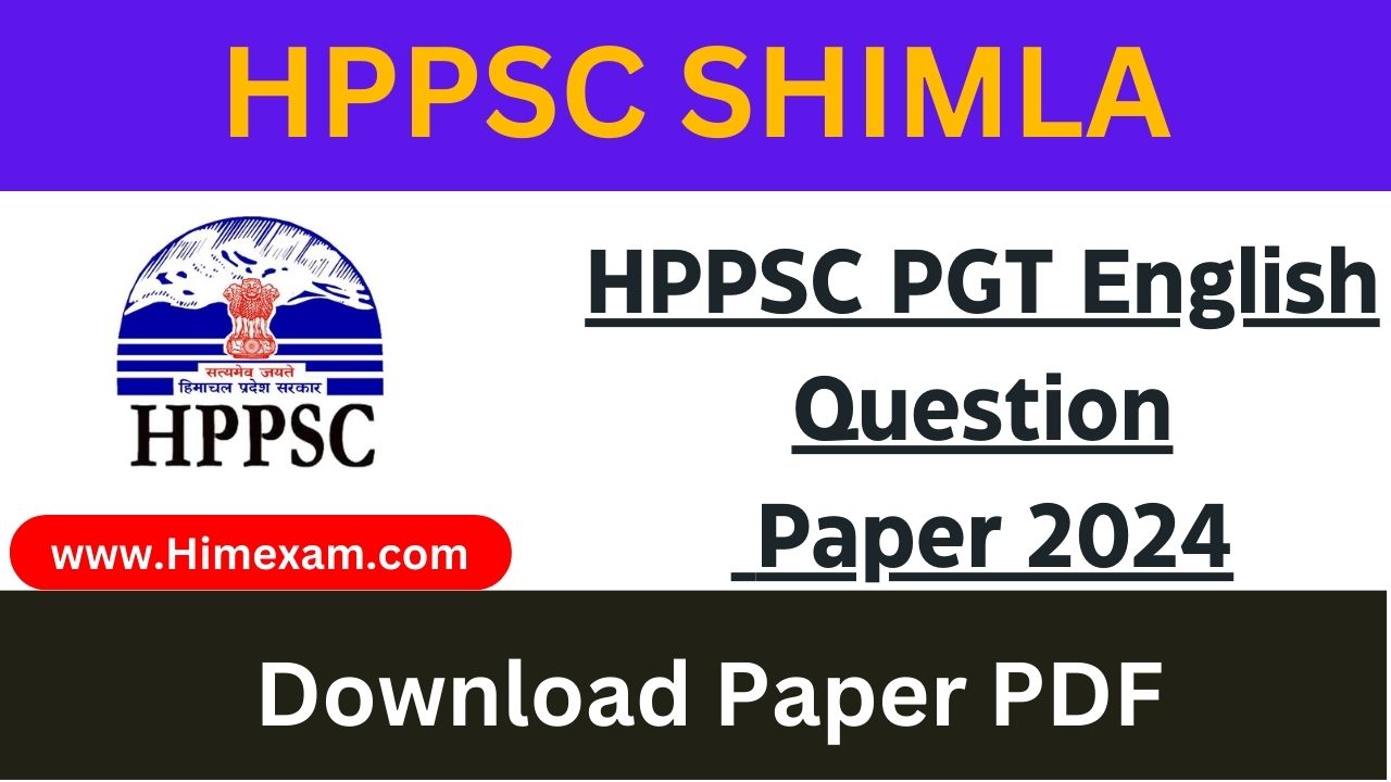 HPPSC PGT English Question Paper 2024