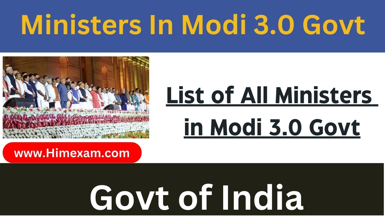 List of All Ministers in Modi 3.0 Govt