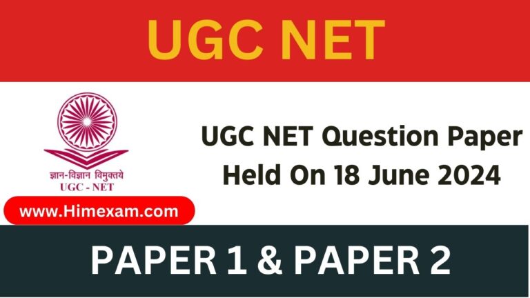 UGC NET Question Paper Held On 18 June 2024