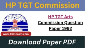 HP TGT Arts Commission Question Paper 1992