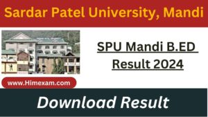 SPU Mandi B.ED Entrance Exam Result 2024