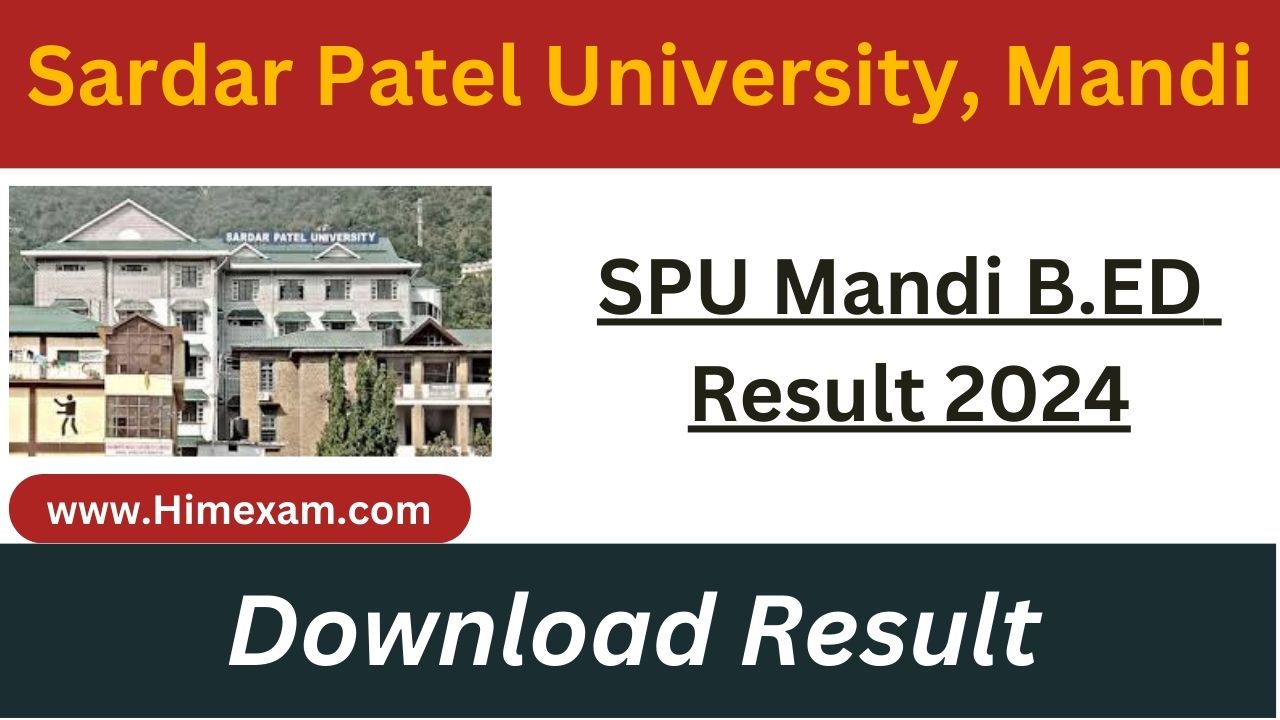 SPU Mandi B.ED Entrance Exam Result 2024
