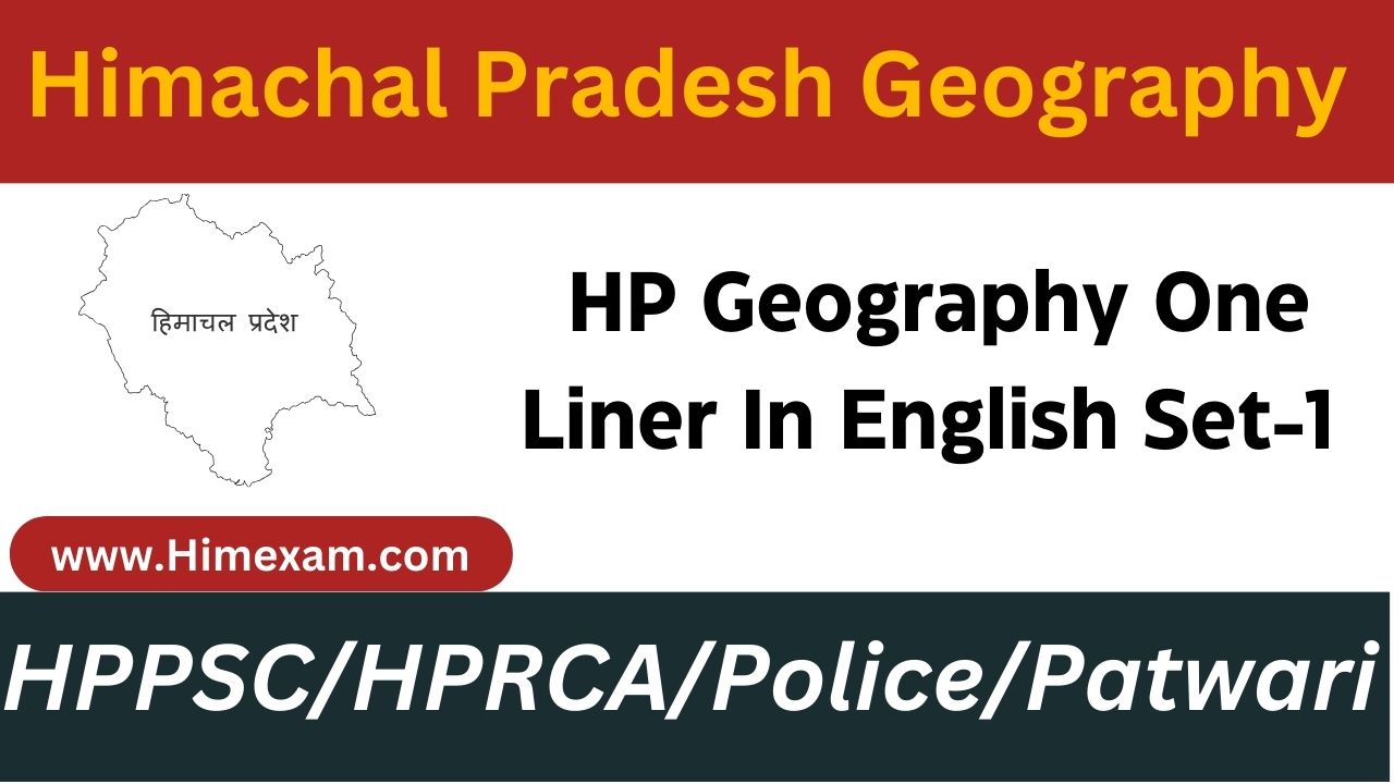 HP Geography One Liner In English Set-1