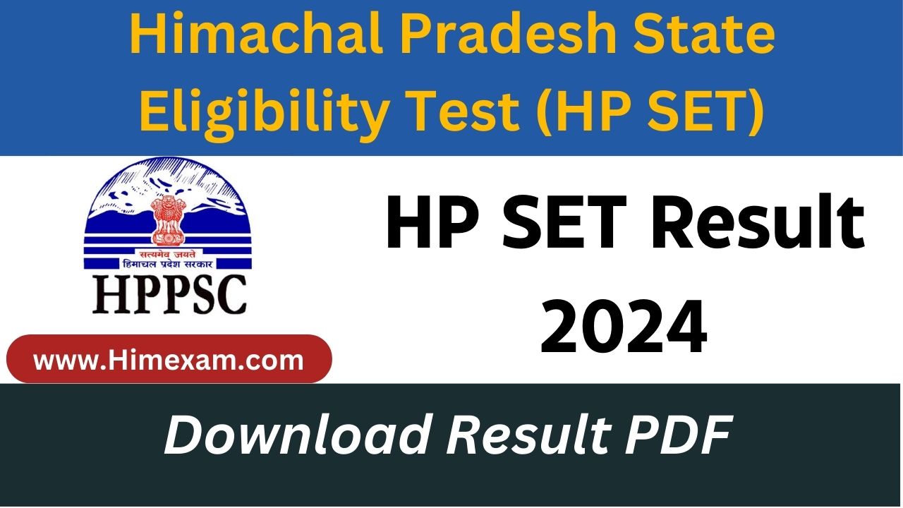 HP SET Result 2024-HPPSC Shimla