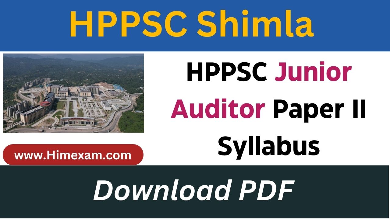 HPPSC Junior Auditor Paper II Syllabus
