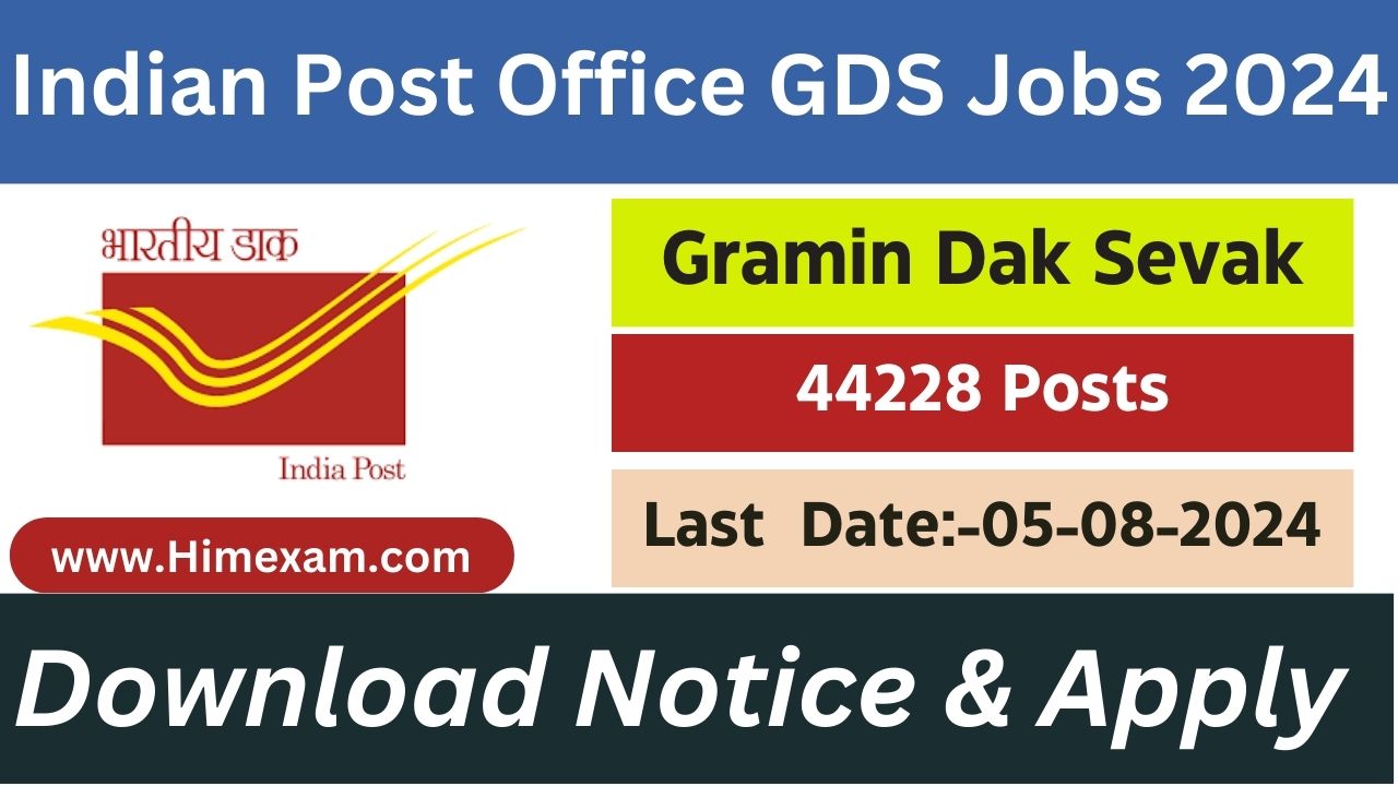 India Post Office Recruitment 2024 Notification OUT for 44228 GDS Posts