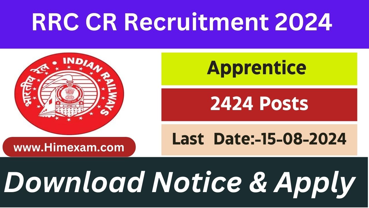 RRC CR Recruitment 2024 Notification Out For Apprentice Posts