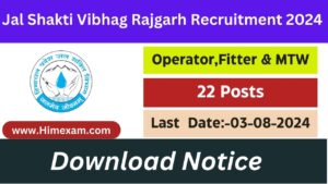 HP Jal Shakti Vibhag Division Rajgarh Recruitment 2024 Notification Out for Para Pump Operator ,Para Fitter & Multipurpose worker