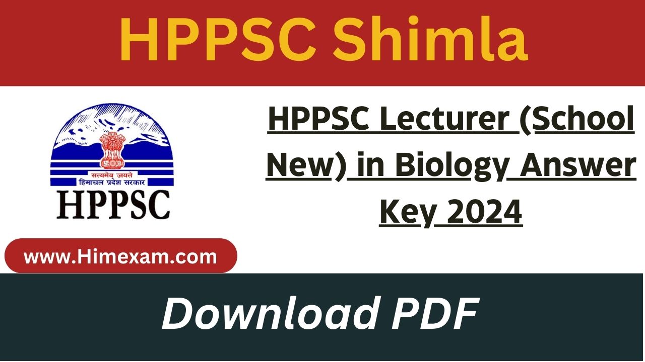 HPPSC Lecturer (School New) in Biology Answer Key 2024