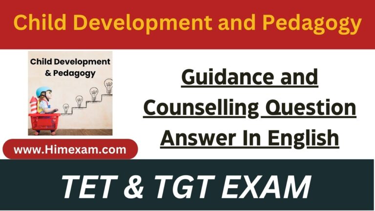 Guidance and Counselling Question Answer In English