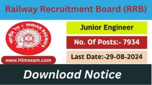 RRB Recruitment 2024 Notification Out For JE Posts