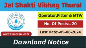 HP Jal Shakti Vibhag Division Thural Recruitment 2024 Notification Out for Para Pump Operator ,Para Fitter & Multipurpose worker