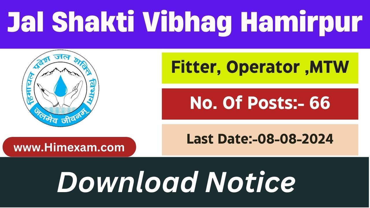 HP Jal Shakti Vibhag Division Hamirpur Recruitment 2024