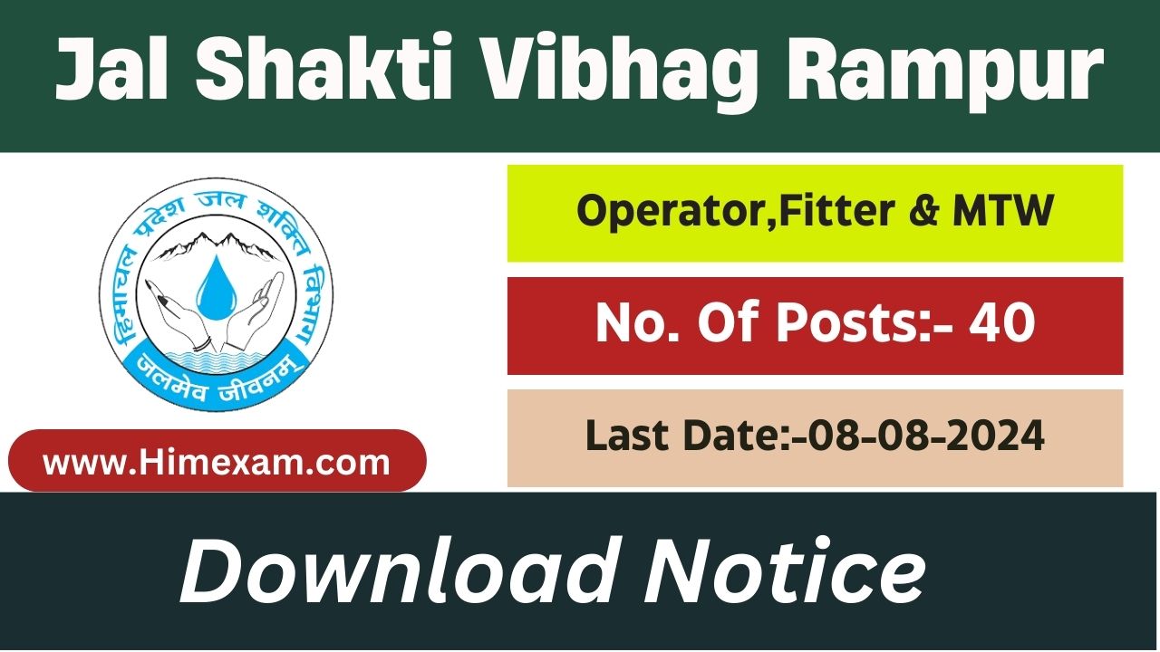 HP Jal Shakti Vibhag Division Rampur Recruitment 2024 Notification Out