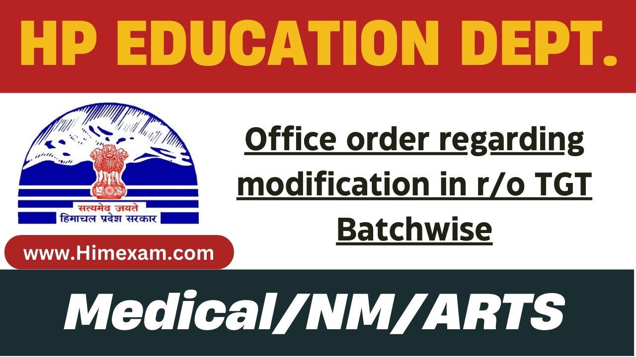 Office order regarding modification in r/o TGT Batchwise