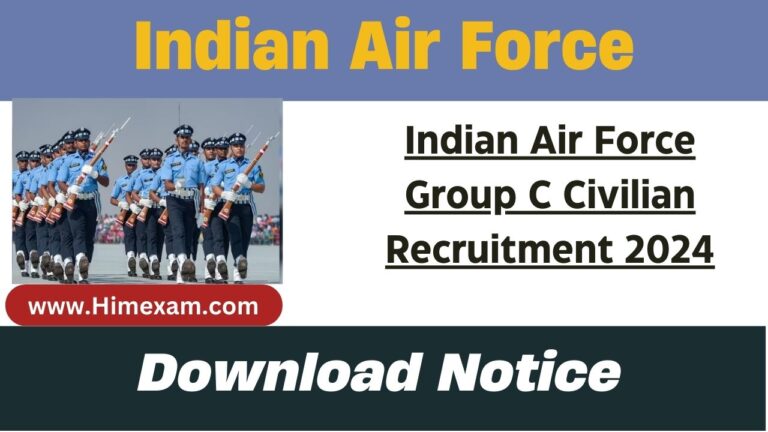 Indian Air Force Recruitment 2024 Notification Out for 182 Group C Civilian Posts