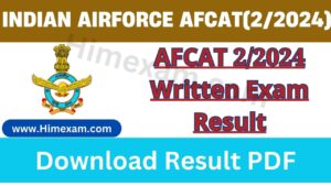 AFCAT 2/2024 Written Exam Result