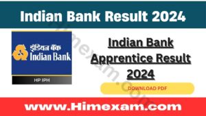 Indian Bank Apprentice Result 2024